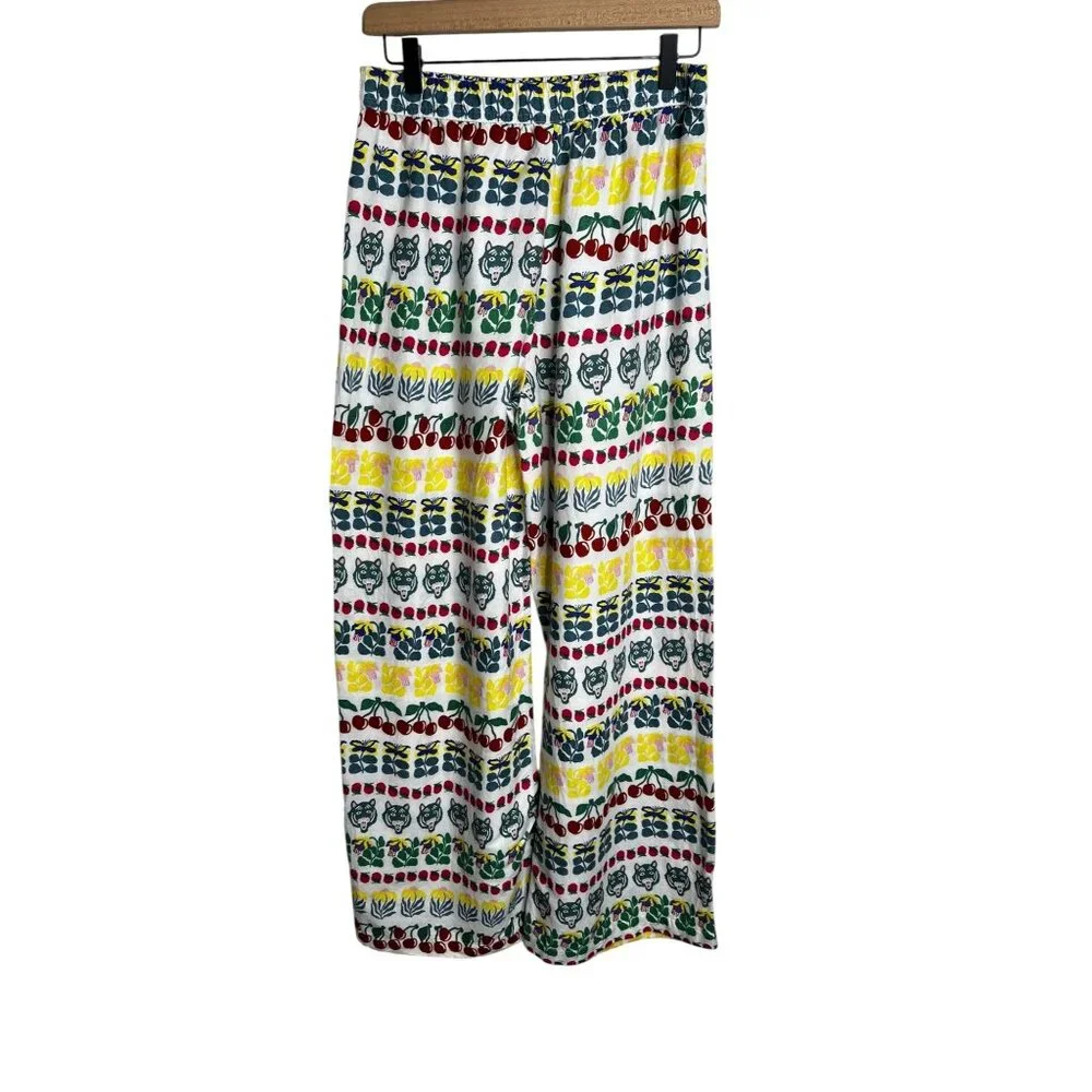 Anthropologie X Liv Lee Wild Tiger Print Flannel Pajama Sleep Pants Multicolor S